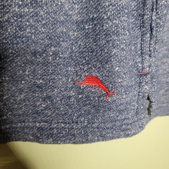Tommy Bahama Sweater Medium Blue Fleece Sweatshirt Pullover Round Crew Neck - Picture 4 of 6